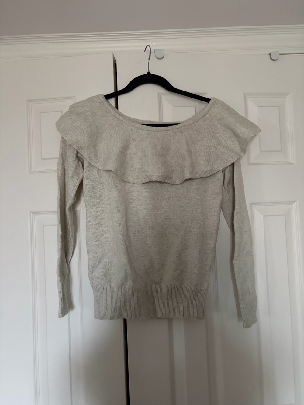 Banana Republic Scoop-Shoulder Ruffle Sweater